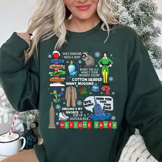 Discover Buddy the Elf Santa Shirt, Christmas Sweater, Funny Holiday