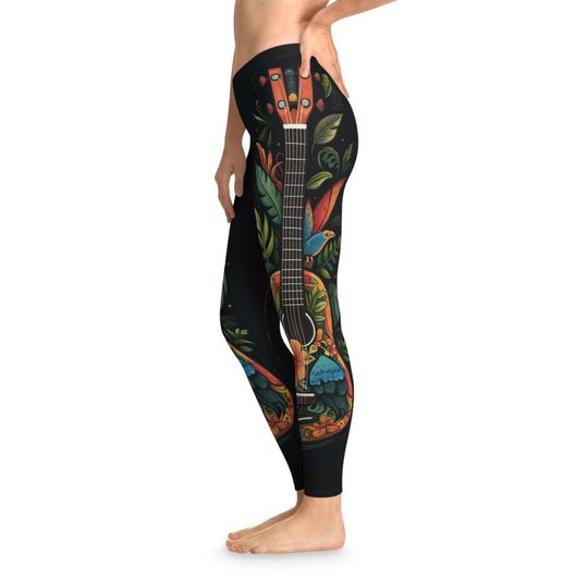 Discover Pualani Ukulele Soft Stretchy CottageCore Leggings