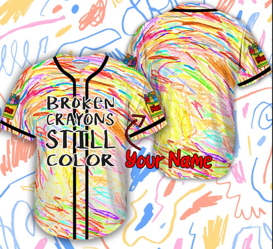 Discover Broken Crayons Still Color Baseball Jersey
