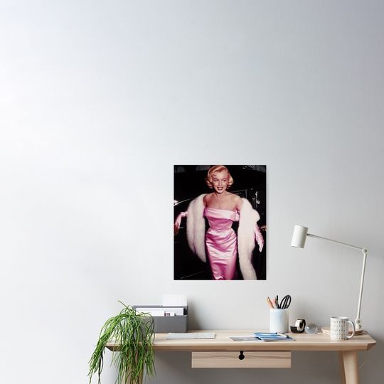 Discover Marilyn Monroe in Pink Classic Semi-Glossy Paper Poster