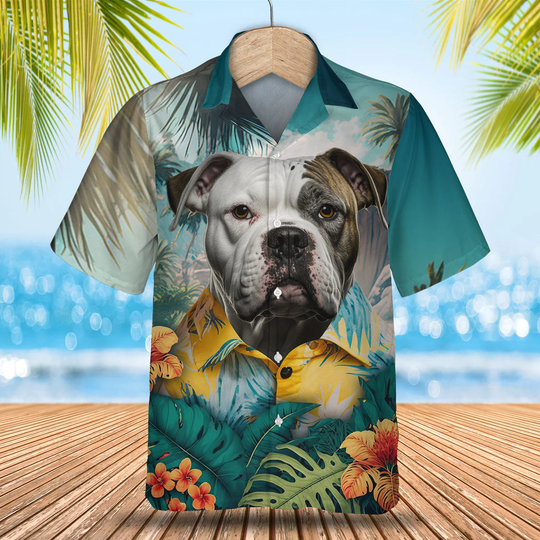 Discover American Bulldog Tropical Hawaiian Shirt