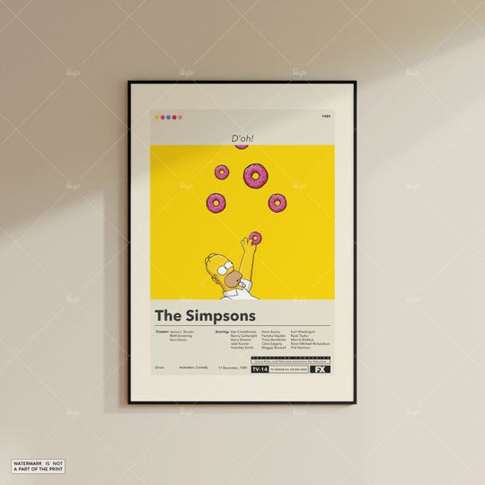 Discover The Simpsons Poster, Minimalist Movie Poster, Wall Art Print