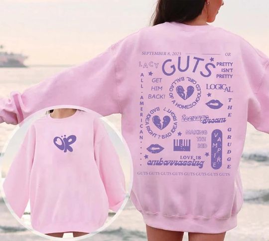 Discover Olivia Rodrigo Guts Shirt and Sweatshirt Merch
