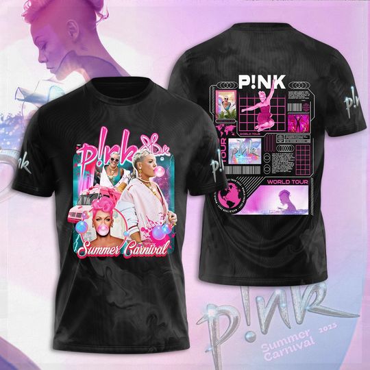 Discover Pink Singer 2024 World Tour 3D T-Shirt
