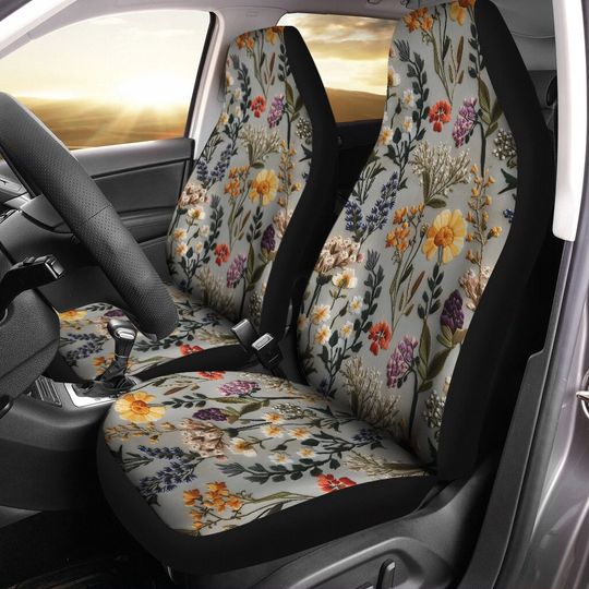 Discover Floral Boho 3D Print Car Seat Cover, Floral Boho Art Inspired Seat Cover
