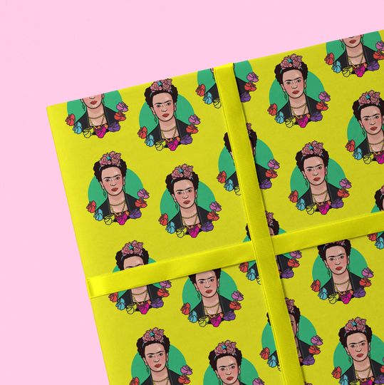Discover Frida Kahlo Birthday Wrapping Paper, Frida Kahlo Giftwrap, Flowers, Giftwrap, birthday Wrapping Paper