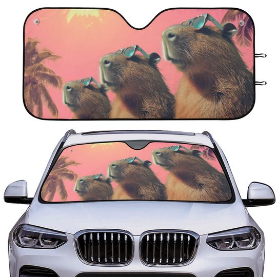 Discover Beach Capybara Car Sun Shades