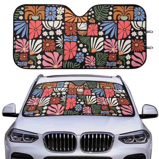 Discover Abstract Boho Wildflowers Car Sun Shades
