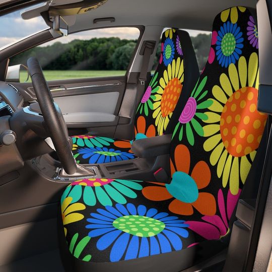 Discover Flower Power Hippie Car Seat Covers
