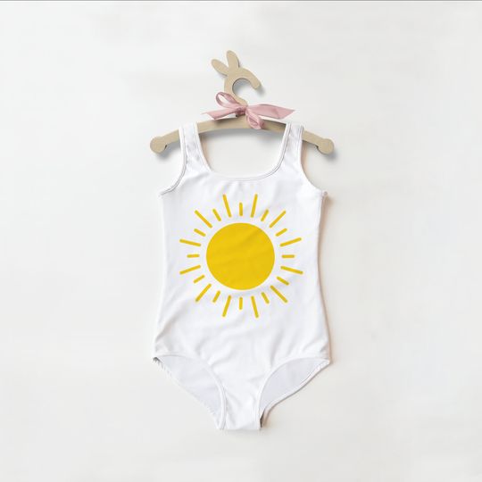 Discover Girls Yellow Sun Swimsuit | Toddler Bathing Suit | Cute | Quick Drying