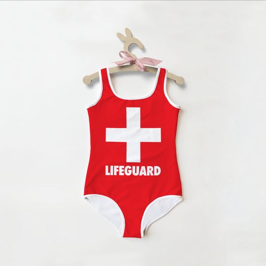 Discover Girls Lifeguard Swimsuit | Toddler Bathing Suit | Cute | Quick Drying