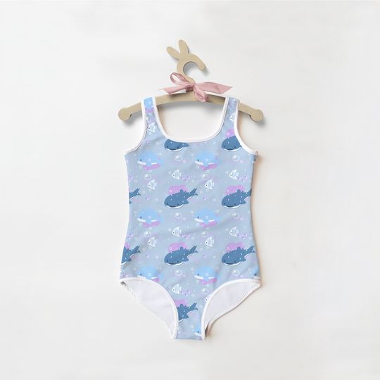 Discover Girls Whale Shark Swimsuit | Toddler Bathing Suit | Cute | Quick Drying | Bird Lovers Gift