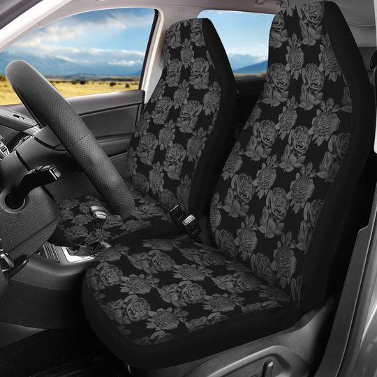 Discover Gothic Floral Roses Car Seat Covers
