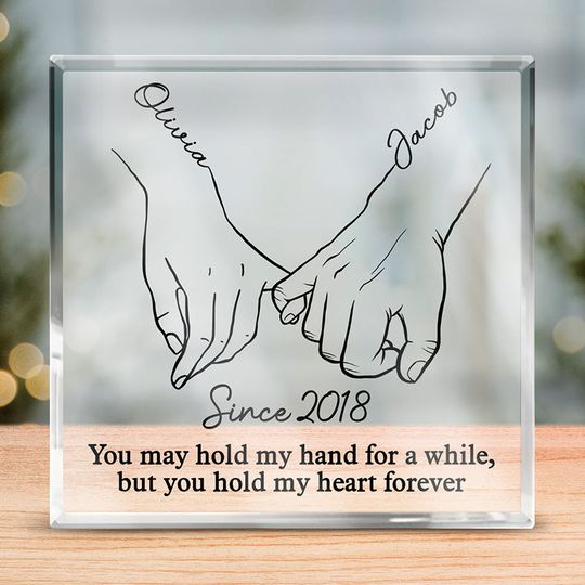 Discover You Hold My Heart Forever Husband And Wife Couple Personalized Shaped Acrylic Plaque