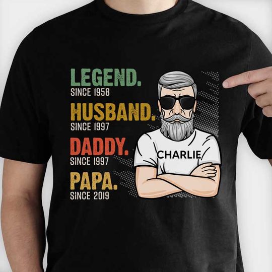 Discover Legend Husband Daddy Papa - Gift for Dads - Personalized Unisex T-Shirt