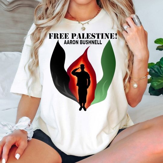 Discover Free Palestine Rip Aaron Bushnell Shirt, Liberation Shirt