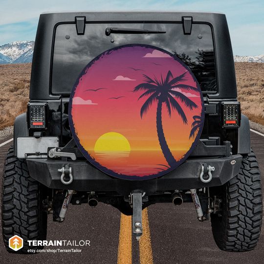 Discover Beach Scene Spare Tire Cover