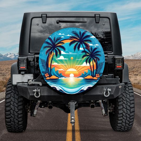 Discover Beach Summer Vibes Spare Tire Cover