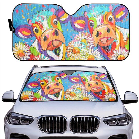 Discover Cow Sun Shade for Vehicles Cute Farm Animal Car Sun Shade