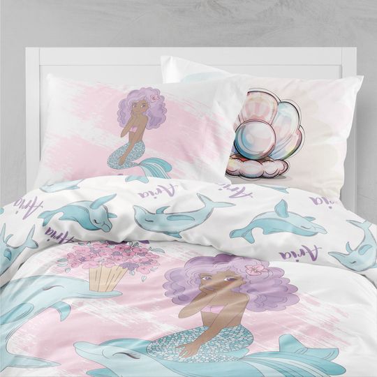 Discover Mermaid Personalized Bedding Set