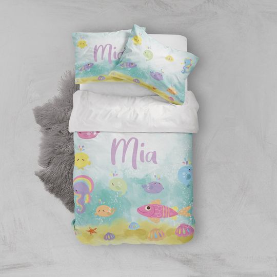 Discover Personalized Sea Girls Room, Unter The Sea Personalized Bedding Set