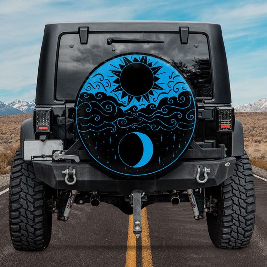 Discover Blue The Sun And The Moon, The Night And The Day Spare Tire Cover