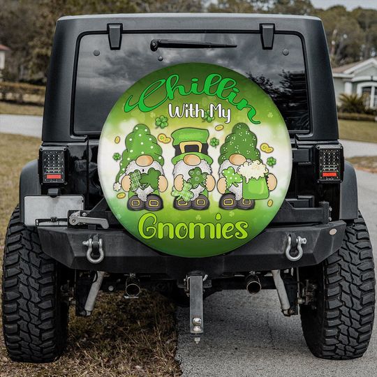Discover Happy St Patrick's Day, Lucky Clover Spare Tire Cover
