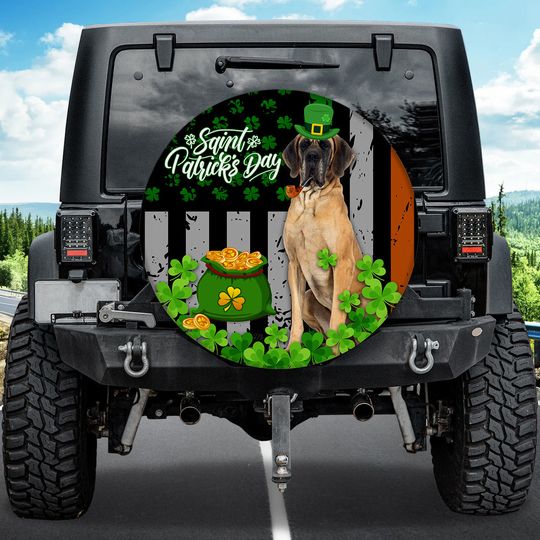 Discover Great Dane Spare Tire Cover, St Patrick's Day Tire Cover