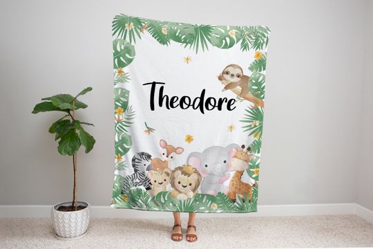 Discover Safari Animal Baby Fleece Blanket