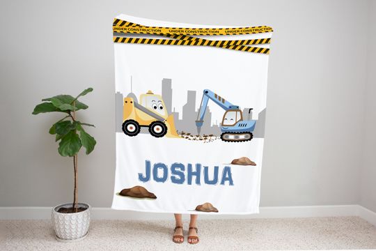 Discover Personalized Construction Baby Fleece Blanket