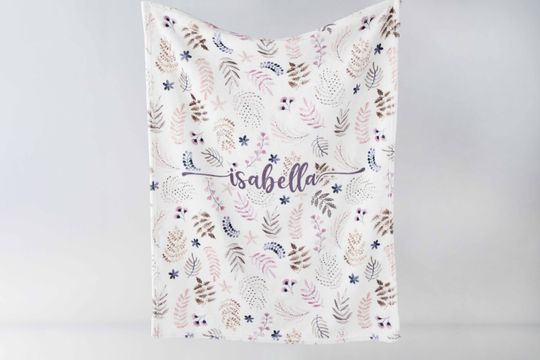 Discover Personalized Baby Blanket Floral Minky Newborn Fleece Blanket