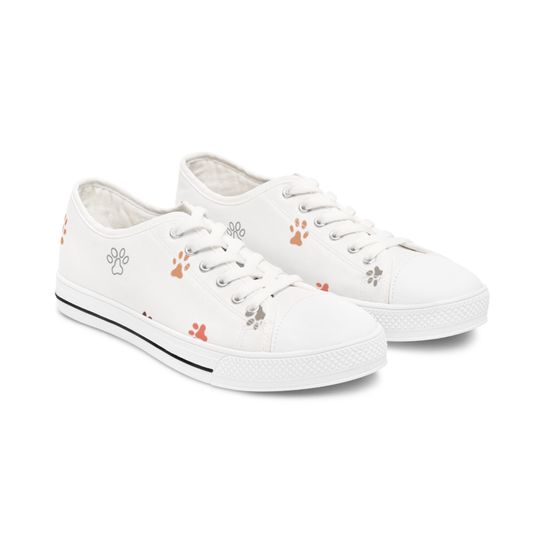 Discover Paw Print Animal Pattern Women's Low Top Sneakers