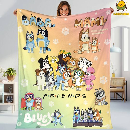 Discover BlueyDad Friends Fleece Blanket
