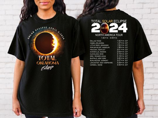 Discover Oklahoma Total Solar Eclipse 2024 Shirt, Path of Totality Shirt