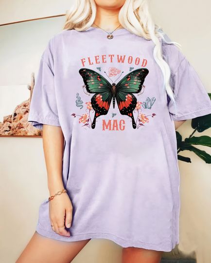 Discover Rock 70s Fleetwood Mac Shirt, Stevie Nicks Butterfly T-Shirt