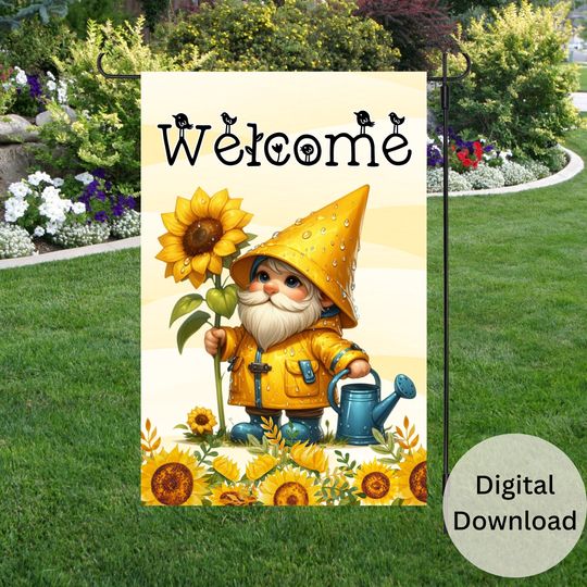 Discover Cute Gnome welcome Garden Flag