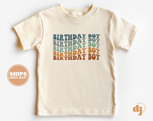 Discover Birthday Boy Shirt - Wavy Letters Boys Birthday Shirt