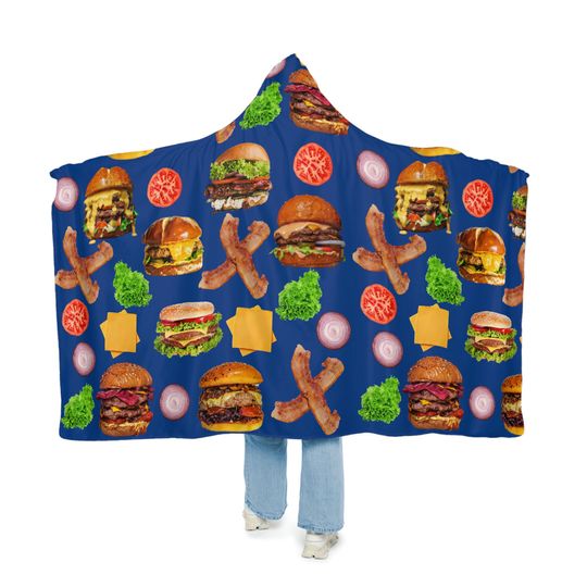 Discover Burger  Foodie Snuggle Blanket / Hooded Blanket