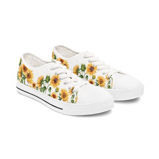 Discover Stemmed Sunflowers Wildflowers Women's Low Top Sneakers