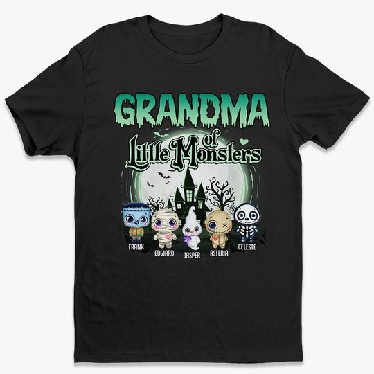 Discover Grandma of Little Monsters - Personalized T-shirt for Halloween Gift