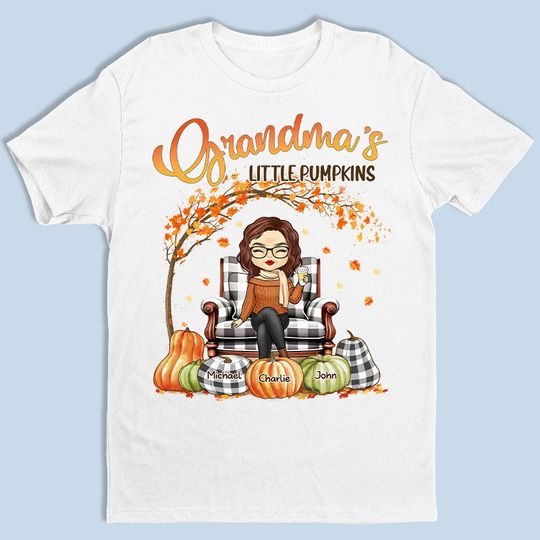 Discover The Perfect Grandma - Family Personalized T-shirt - Autumn Fall Gift For Grandma