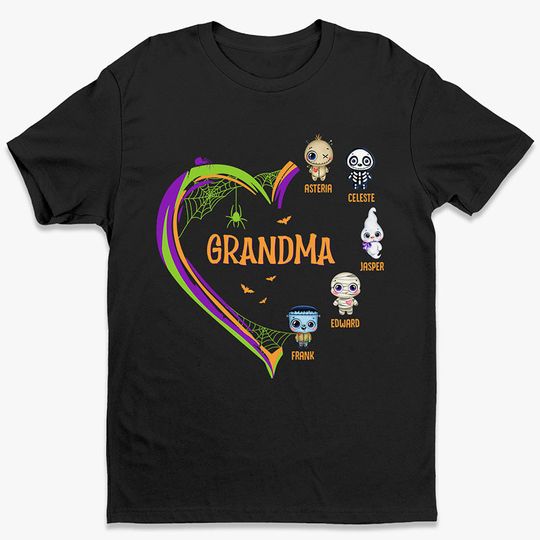 Discover Grandma And Grandkids Halloween's Perfect Pair - Family Personalized Custom Unisex T-shirt