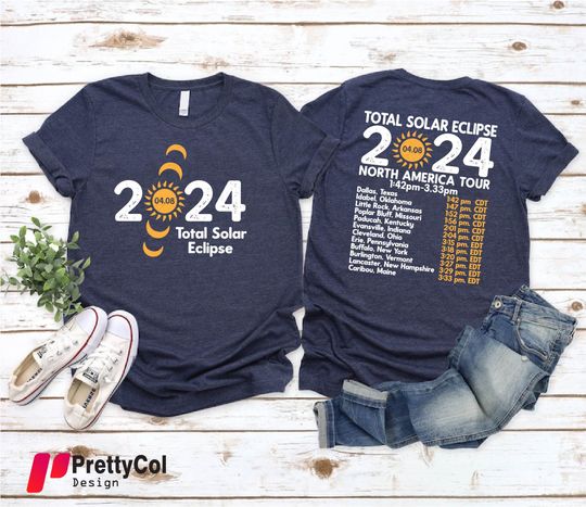 Discover Total Solar Eclipse 2024 Shirt, Matching Family Eclipse Shirts