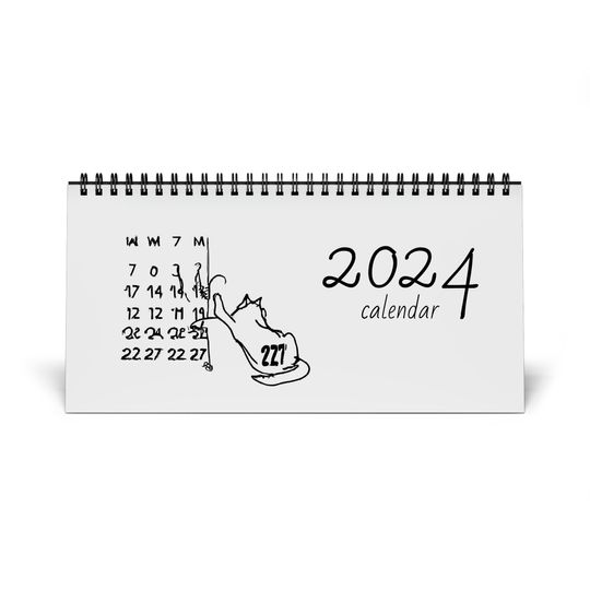 Discover Cat Illustrated 2024 Desk Calendar