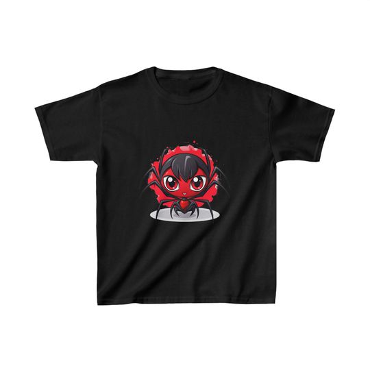 Discover Scarlet Black Widow Spider Kids Heavy Cotton Short Sleeve