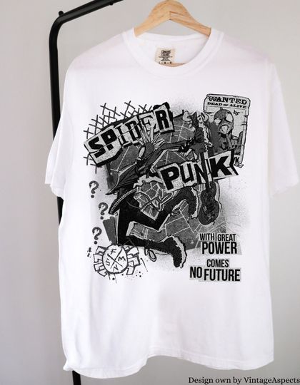 Discover Vintage Spider Punk Comic Book Shirt, BACK, spider punk