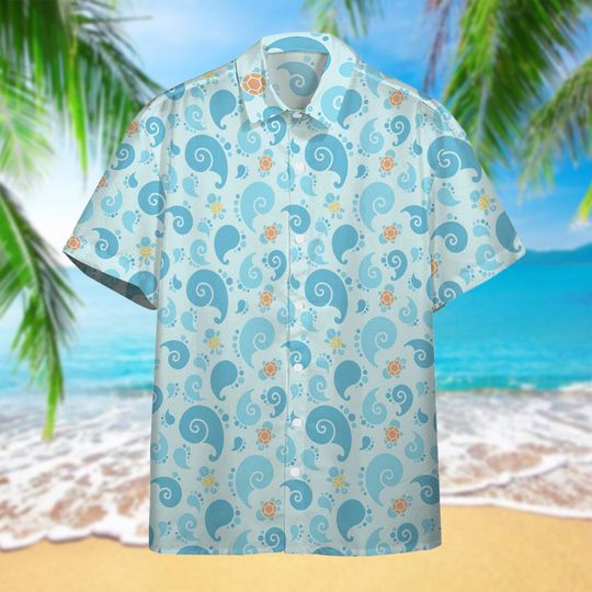 Discover Cute Turtle Tropical Flower Hawaii Shirt, Cute Turtle Button Up Shirt, Japanese Hawaiian Shirt Gift, Animation Shirt, 3D All Over Print Tee