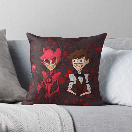Discover Demon And Human Alastor Hazbin Hotel Pillow, Hazbin Hotel Decor