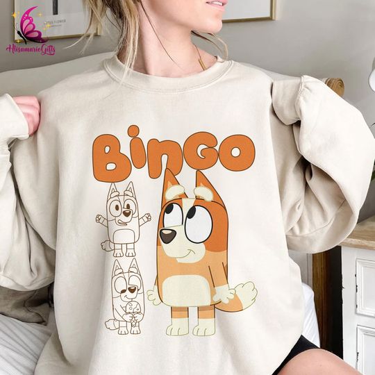 Discover Bingo BlueyDad Cartoon Sweatshirt
