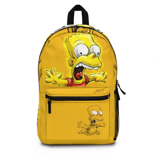 Discover Bartholomew Simpson Yellow Kids School Backpack, School The Simpsons Bag